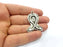 2 Silver Charms Antique Silver Plated Charms (39x30mm)  G16153