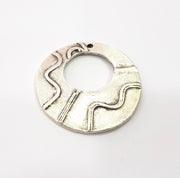2 Silver Charms Antique Silver Plated Charms (40mm)  G16682