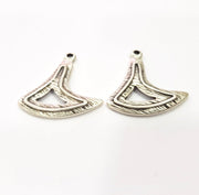 2 Silver Charms Antique Silver Plated Charms (35x32mm)  G16303