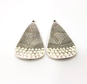 10 Silver Charms Antique Silver Plated Charms (43x25mm)  G16161