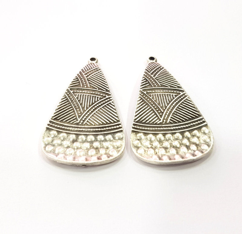 10 Silver Charms Antique Silver Plated Charms (43x25mm)  G16161