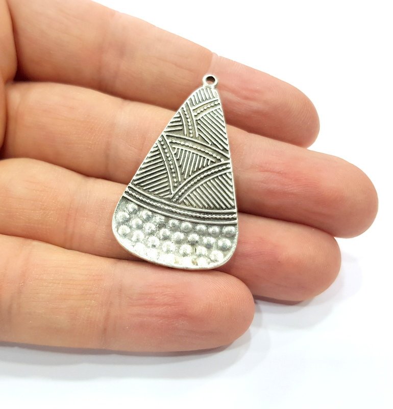 10 Silver Charms Antique Silver Plated Charms (43x25mm)  G16161