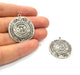 2 Silver Charms Antique Silver Plated Charms (33mm)  G16163