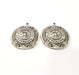 2 Silver Charms Antique Silver Plated Charms (33mm)  G16163