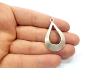 2 Teardrop Charms Antique Silver Plated Charms (39x24mm)  G16167