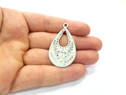 2 Silver Charms Antique Silver Plated Charms (46x27mm)  G16175