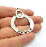 2 Silver Charms Antique Silver Plated Charms (52x39mm)  G17050