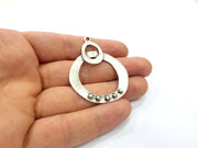 2 Silver Charms Antique Silver Plated Charms (52x39mm)  G17050