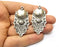 2 Silver Charms Antique Silver Plated Charms (47x22mm)  G17073