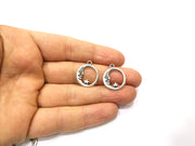 10 Moon and Star Charm Silver Charms Antique Silver Plated Metal (17x14mm) G17074