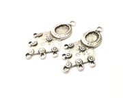 2 Silver Charms Antique Silver Plated Charms (53x30mm)  G17077