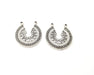 2 Silver Charms Antique Silver Plated Charms (30x28mm)  G17078
