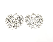 2 Silver Charms Antique Silver Plated Charms (42x41mm)  G17080