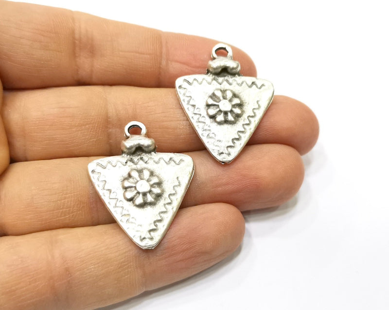 2 Silver Charms Antique Silver Plated Charms (33x25mm)  G17089