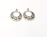 8 Silver Charms Antique Silver Plated Charms (22x18mm)  G17097