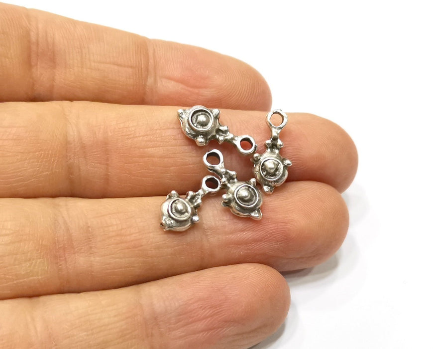 20 Silver Charms Antique Silver Plated Charms (16x8mm)  G17104