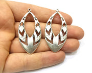 2 Silver Charms Antique Silver Plated Charms (50x25mm)  G17106