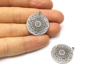 10 Silver Charms Antique Silver Plated Charms (24mm)  G17114