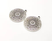 10 Silver Charms Antique Silver Plated Charms (24mm)  G17114