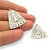 2 Silver Charms Connector Findings Antique Silver Plated Metal Charms (31x26mm)  G16179