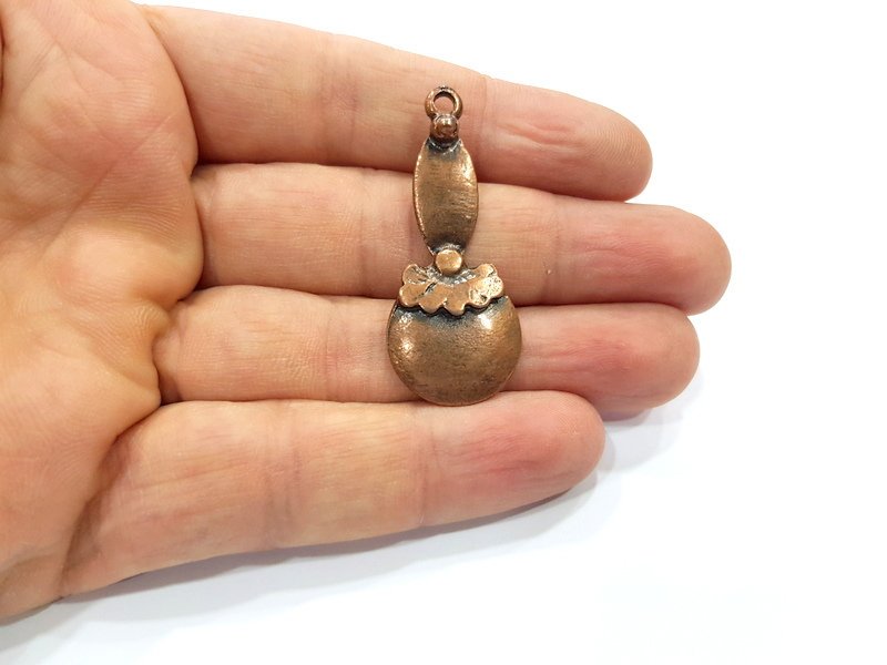 2 Copper Charm Antique Copper Charm (45x19mm) G16193