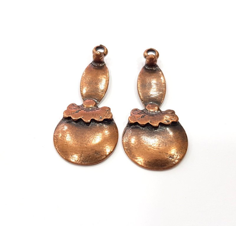 2 Copper Charm Antique Copper Charm (45x19mm) G16193