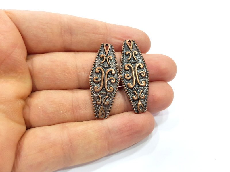 2 Copper Charm Antique Copper Charm (39x15mm) G16195