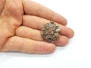 2 Copper Charm Antique Copper Charm (34x29mm) G16198