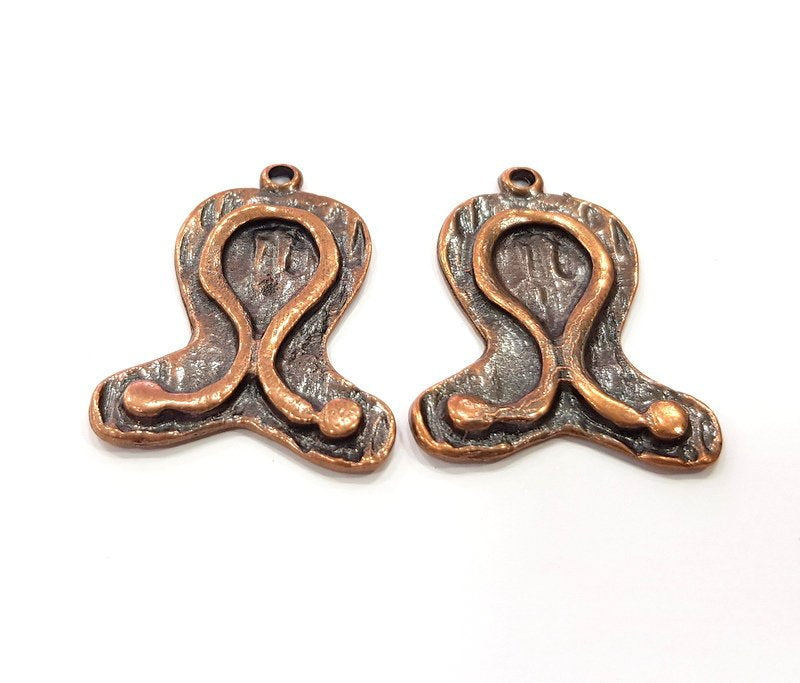 2 Copper Charm Antique Copper Charm (39x30mm) G16201