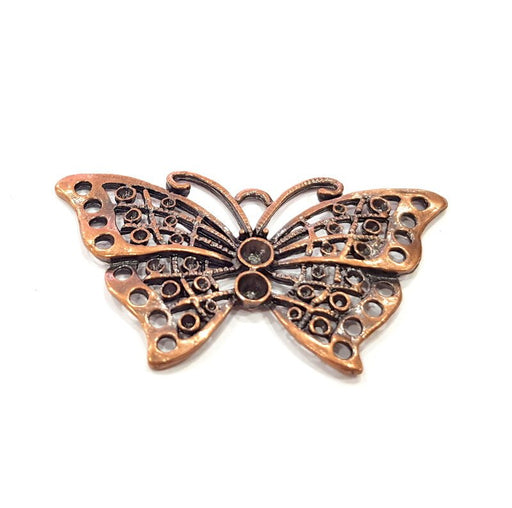 2 Butterfly Charm Antique Copper Charm (57x32mm) G16210