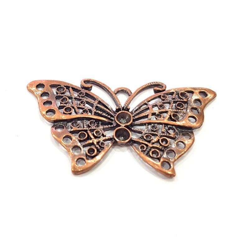 2 Butterfly Charm Antique Copper Charm (57x32mm) G16210