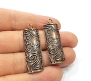 2 Copper Charm Antique Copper Charm (40x14mm) G16217