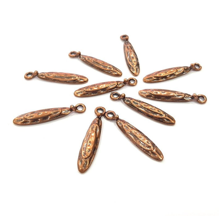 10 Copper Charm Antique Copper Charm (29x6mm) G16221