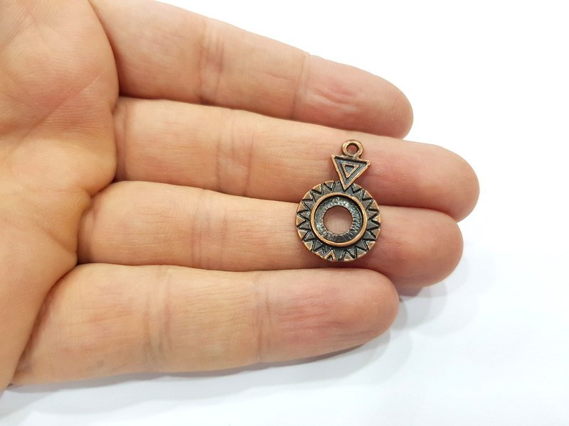 6 Copper Charm Antique Copper Charm (27x17mm) G16229
