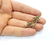 4 Coral Charm Antique Bronze Charm Antique Bronze Plated Metal  (44x19mm) G16232