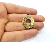 2 Antique Bronze Charm Connector Antique Bronze Plated Metal  (33x24mm) G16233