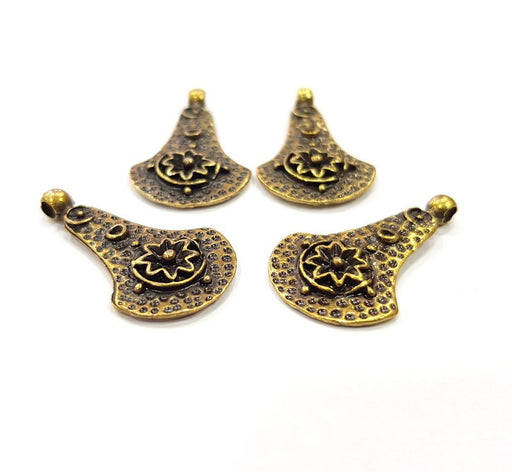 4 Antique Bronze Charm Antique Bronze Plated Metal  (27x16mm) G16234