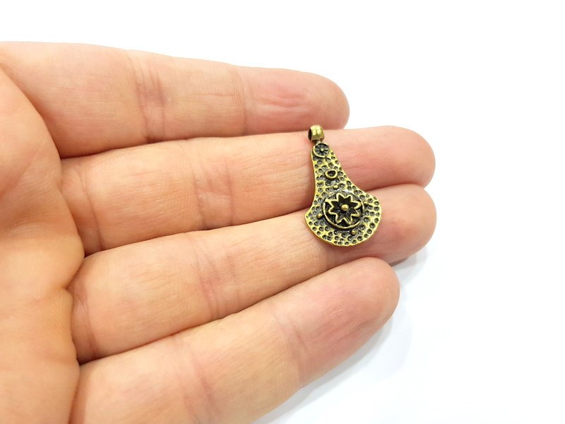 4 Antique Bronze Charm Antique Bronze Plated Metal  (27x16mm) G16234