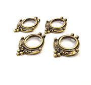 4 Antique Bronze Charm Antique Bronze Plated Metal  (27x20mm) G16236
