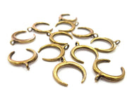 10 Crescent Charm Moon Charms Antique Bronze Charm Antique Bronze Plated Metal  (19x17mm) G16238