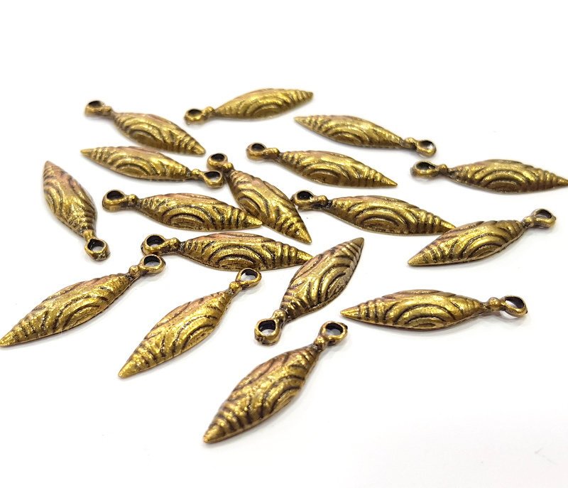 10 Antique Bronze Charm Antique Bronze Plated Charm (24x6mm) G16240