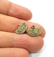 20 Fan Charm Antique Bronze Charm (14x10mm) G16245