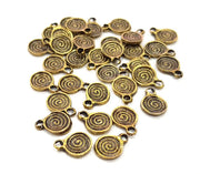 20 Spiral Charm Antique Bronze Charm (10x8mm) G16247