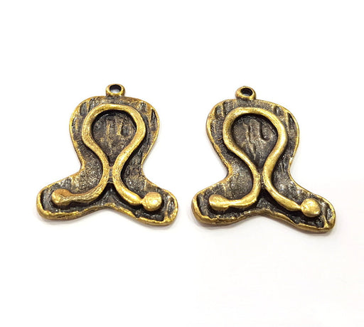 2 Antique Bronze Charm Antique Bronze Plated Charm (38x30mm) G16248