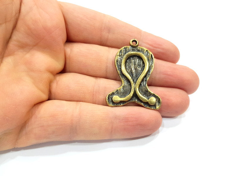 2 Antique Bronze Charm Antique Bronze Plated Charm (38x30mm) G16248