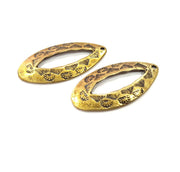 2 Antique Bronze Charm Antique Bronze Plated Charm (42x20mm) G16250