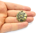 2 Antique Bronze Charm Antique Bronze Plated Charm (28mm) G16251