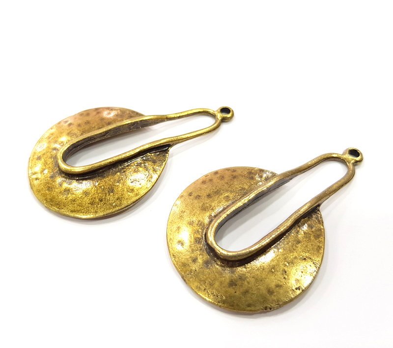 2 Antique Bronze Charm Antique Bronze Plated Charm (60x36mm) G16447