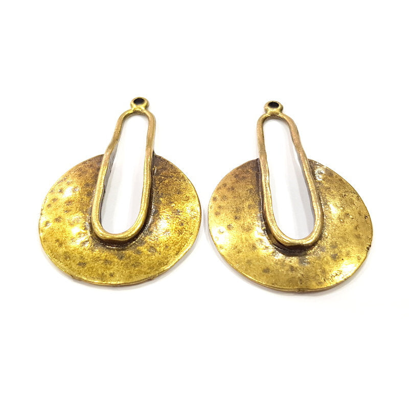 2 Antique Bronze Charm Antique Bronze Plated Charm (60x36mm) G16447
