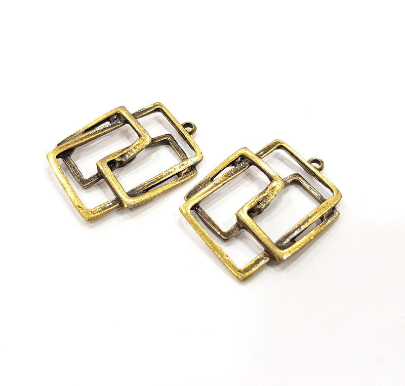 4 Antique Bronze Charm Antique Bronze Plated Charm (31x24mm) G16255